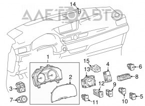 Щиток приборов Lexus ES350 13-18 дорест, 96к