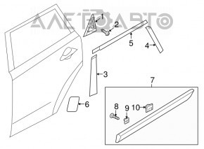 Molura usi sus spate dreapta Kia Niro 17-22 crom nou original OEM