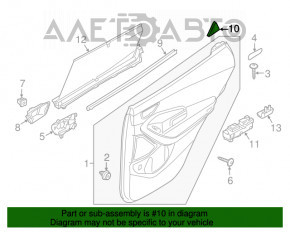 Capacul triunghiular al usii din spate stanga pentru Hyundai Santa FE Sport 13-18.