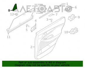 Capacul triunghiular al usii din spate stanga pentru Hyundai Santa FE 19-20