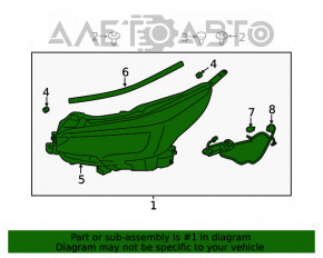 Far dreapta față Subaru Outback 20- complet LED, încălzit