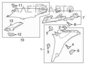 Накладка задней стойки верхняя правая Chevrolet Impala 14-20