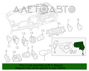 Blocul de butoane al consolei centrale Toyota Prius 30 10-15 negru