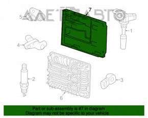 Suportul blocului ECU al calculatorului motorului Cadillac ATS 13- 2.5, fixarea este ruptă