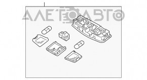 Lampa de tavan pentru Mitsubishi Outlander Sport ASX 10- fără panoramică, argintie.