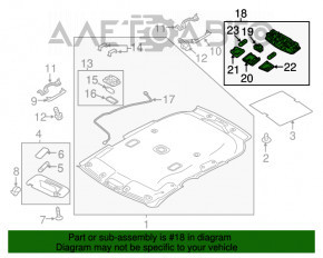 Lampa de tavan pentru Mitsubishi Outlander Sport ASX 10- fără panoramică, argintie.