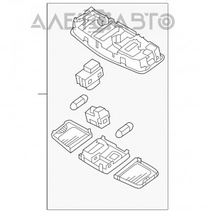 Lampa de tavan pentru Mitsubishi Outlander Sport ASX 10- sub capac, argintiu