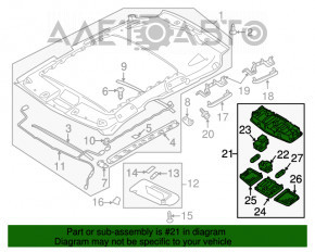 Lampa de tavan pentru Mitsubishi Outlander Sport ASX 10- sub capac, argintiu