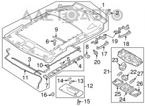 Lampa de tavan pentru Mitsubishi Outlander Sport ASX 10- sub capac, argintiu