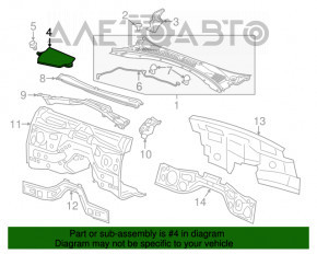 Capacul stergatoarelor de parbriz dreapta pentru Chevrolet Camaro 16-