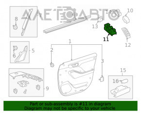 Controlul geamului electric din față, stânga, Toyota Highlander 20-