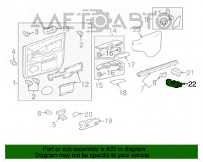 Controlul geamului electric din față, stânga, pentru Lexus RX300 RX330 RX350 RX400h 04-09