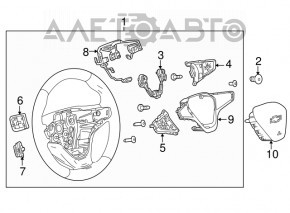 Butonul de control de pe volanul stâng al Chevrolet Malibu 18 cu asistență pentru menținerea benzii