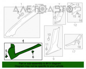 Capac prag fata stanga Chevrolet Volt 16- neagra, zgarieturi