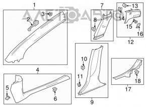 Capac prag fata stanga Chevrolet Volt 16- neagra, zgarieturi