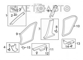 Capacul suportului frontal dreapta superioara Honda Accord 13-17 negru, zgarieturi