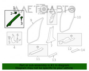 Capacul suportului frontal dreapta superioara pentru Acura MDX 14-20 gri, pentru a fi montat sub claxon, pentru curatare chimica, cu zgarietura.