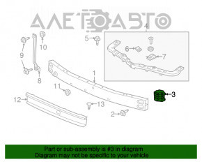 Absorbantul de impact frontal stânga pentru Chevrolet Equinox 18-21, din plastic.