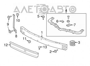 Absorbantul de impact frontal stânga pentru Chevrolet Equinox 18-21, din plastic.