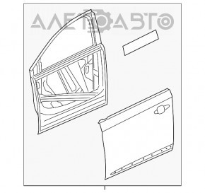 Ușa goală din față, stânga, pentru Chevrolet Impala 14-20, cu ornamente.