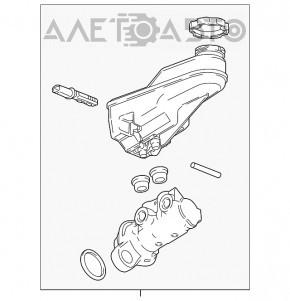 Главный тормозной цилиндр с бачком Chevrolet Malibu 16- с крышкой