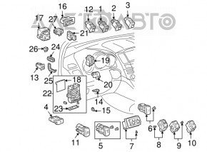 Butoanele de control pentru iluminare și TRIP Lexus RX300 RX330 RX350 RX400H 04-09 gri