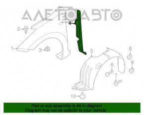 Garnitură aripă ușă - aripă dreapta Hyundai Elantra UD 11-16 nouă OEM originală