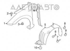 Garnitură aripă ușă - aripă dreapta Hyundai Elantra UD 11-16 nouă OEM originală