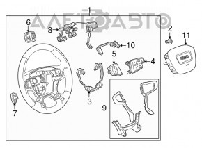 Butonul de control de pe volanul stâng al Chevrolet Equinox 18- este pentru încălzirea volanului și urmărirea benzii