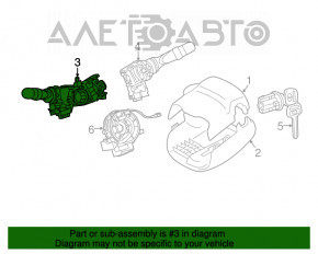 Comutatorul de sub volan stânga Toyota Sienna 11-14 pentru DRL, zgârieturi, pictograme șterse.