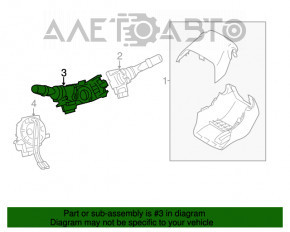 Comutatorul de sub volan stânga Toyota Highlander 08-13 tip 2, sub PTF, automat