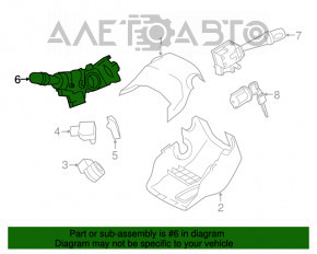 Comutatorul de sub volan stânga Toyota Prius V 12-17 fără PTF, fără DRL