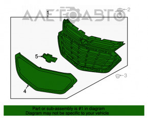 Grila radiatorului Chevrolet Equinox 18-21, completă cu emblema