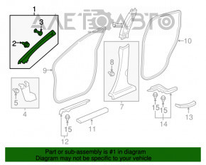 Capacul stâlpului frontal stânga Honda CRV 12-16 bej