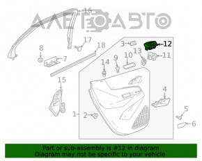 Capacul de control al geamului electric din spate, stânga, pentru Chevrolet Equinox 18-