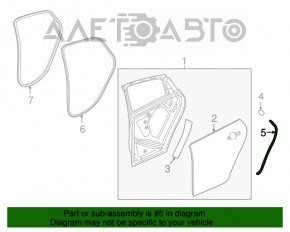 Уплотнитель двери задней правой Chevrolet Malibu 16- на торце