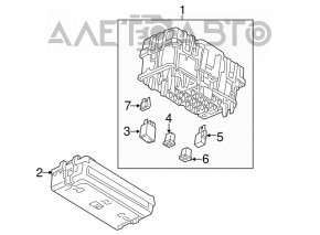 Capacul cutiei de siguranțe subtorpedă GMC Terrain 18, tipul 1, superior