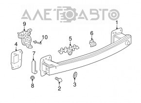 Suportul drept al barei spate sub stopul Chevrolet Equinox 18-19