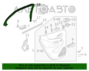 Cadru ușă spate dreapta interioară Chevrolet Equinox 18-