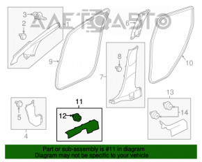 Накладка порога передняя правая Honda HR-V 16-22 черн