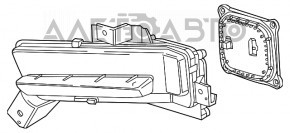 Farul de ceață stânga PTF DRL Chevrolet Camaro 16-18