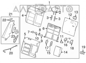 Подушка безопасности airbag сидение задняя правая Chevrolet Malibu 16- тряпка черн