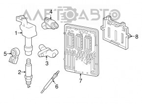 Кронштейн блока ECU компьютера двигателя Chevrolet Equinox 18-19 LYX