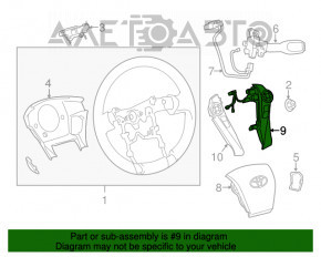 Butonul de control de pe volanul dreapta Toyota Prius V 12-17 tip 2.