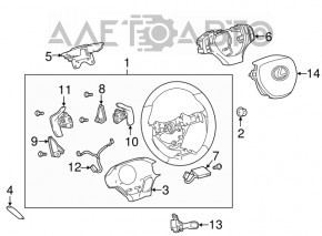 Butoanele de control de pe volanul Lexus RX350 RX450h 13-15 rest, sunt uzate, rupte.