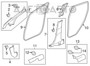 Capac prag fata stanga Honda HR-V 16-22 negru, suport rupt