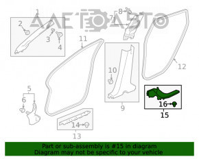 Capacul pragului din spate stânga al Honda Clarity 18-21 SUA, negru, zgârieturi