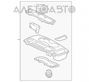 Capacul consolei centrale Chevrolet Equinox 18 negru FWD