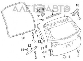 Отбойник двери багажника правый Chevrolet Equinox 18-