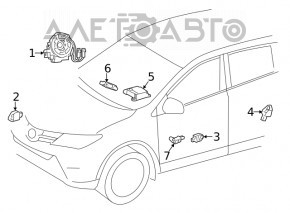 Шлейф руля Toyota Rav4 19- без подогрева руля